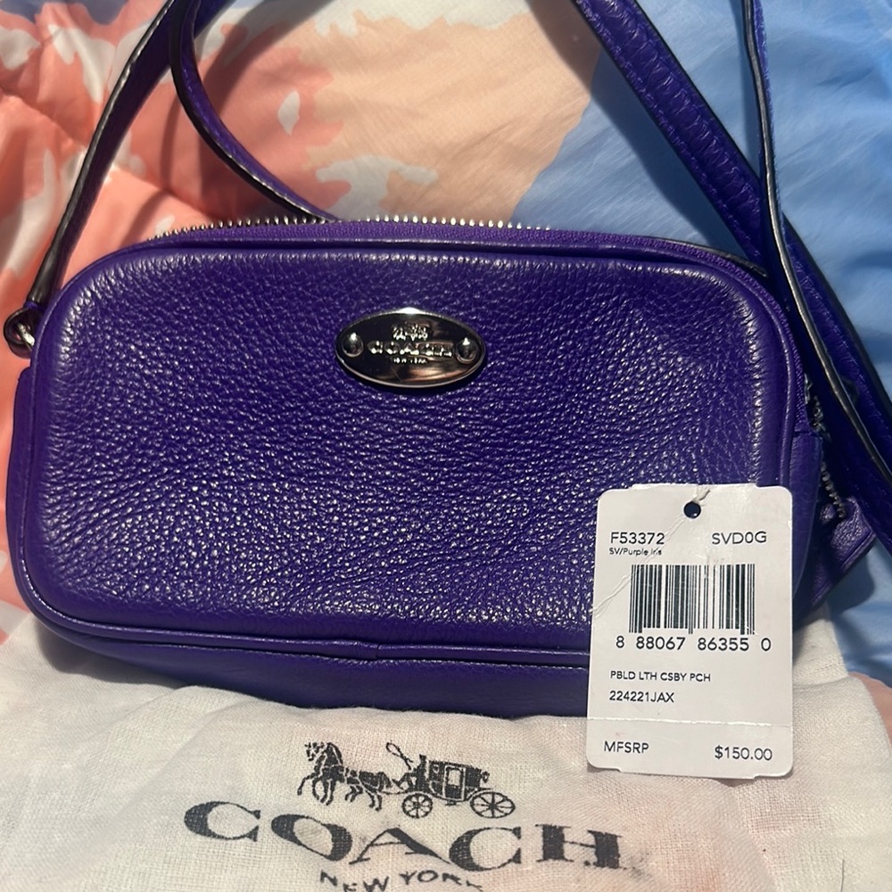 Coach NWT Purple Iris Leather Lyla Crossbody Bag